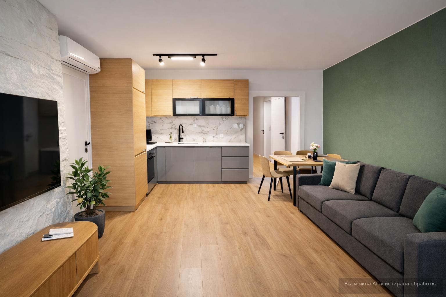 Просторен 3-стаен апартамент под наем в Център